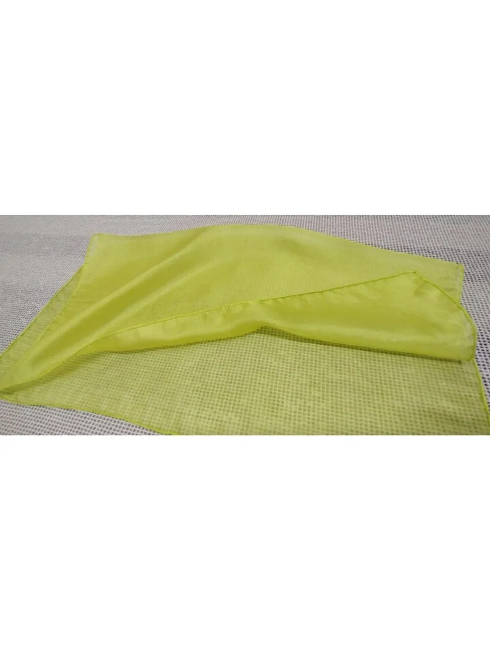 Vintage 1950s 40s PURE SILK HANDKERCHIEF SCARF Neon Chartreuse Vibrant Japan 50s
